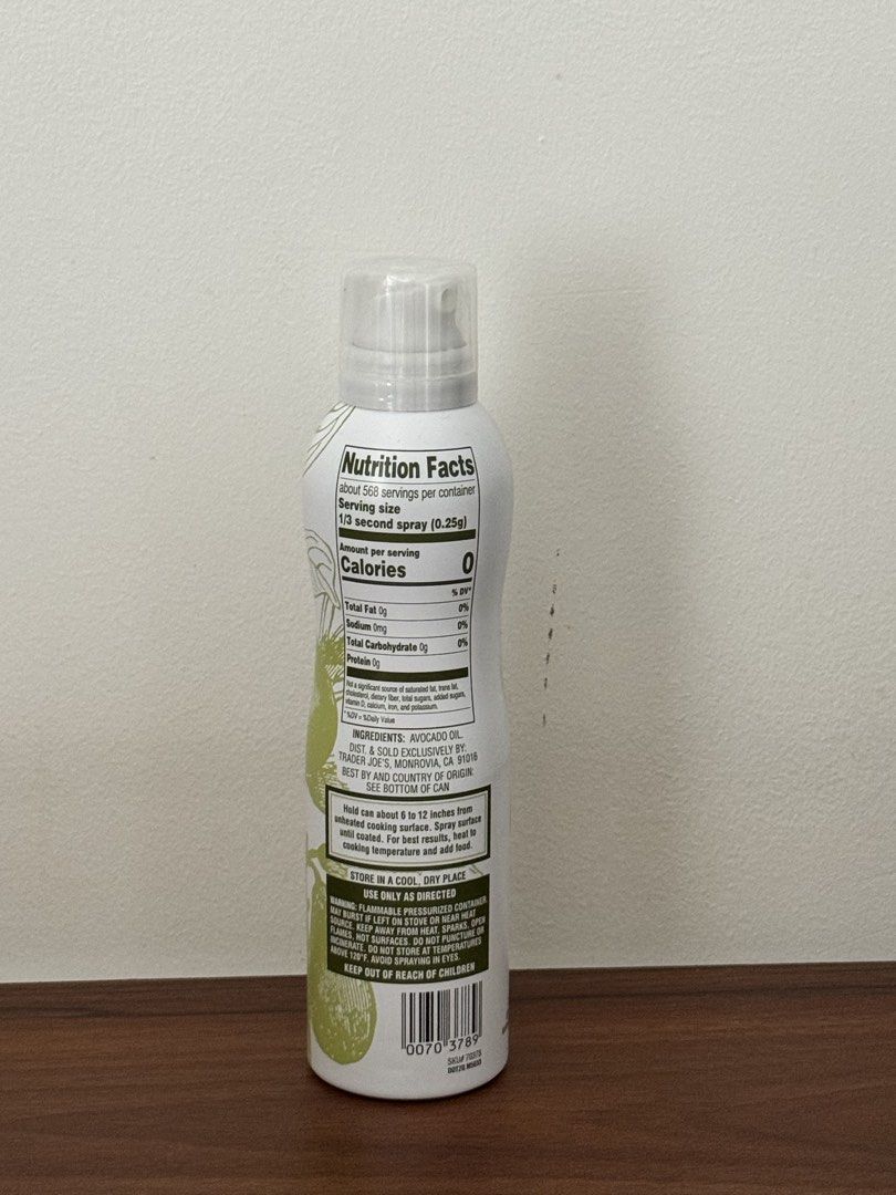 Trader Joe’s Avocado Oil (Spray) (Category: Other Food & Drinks) located in Las Pinas. Submitted by rvnclaw128 (Listing ID 1460987066, Image 2). Description: Authentic from California .