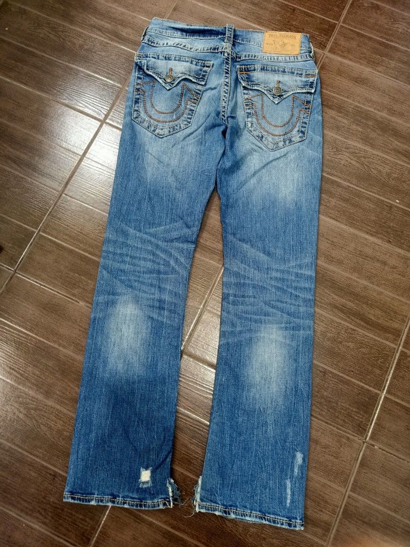 TRUE RELIGION (Category: Jeans) located in Lipa City. Submitted by alpacino043 (Listing ID 1460922760, Image 3). Description: 🔥 TRUE RELIGION 🔥 Brand: True Religion Brand Jeans - World Tour / Section Straight Size: 30 on tag (Fits 30-31 waist) Color: Light Wash Blue with Heavy Distress MEASUREMENTS (manual tape): Waist: 30" (15" flat) Length: 43-44" Leg Opening: 8-8.5" CONDITION: 8.5/10 - Good vintage condition Issue: Natural distress / ripped 