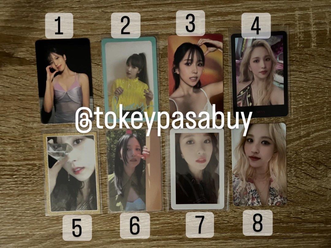 TWICE MINA PHOTOCARDS (Category: K-Wave Merchandise) located in Paranaque City. Submitted by tokeypasabuy (Listing ID 1460996157, Image 1). Description: DECLUTTERING 👌 READY TO SHIP 👌 OFFICIAL 👌 TWICE MINA PHOTOCARDS 200 PHP EA MOP: Maribank/Bank Transfers MOD: SCO/JNT DM for Inquiries 😊.