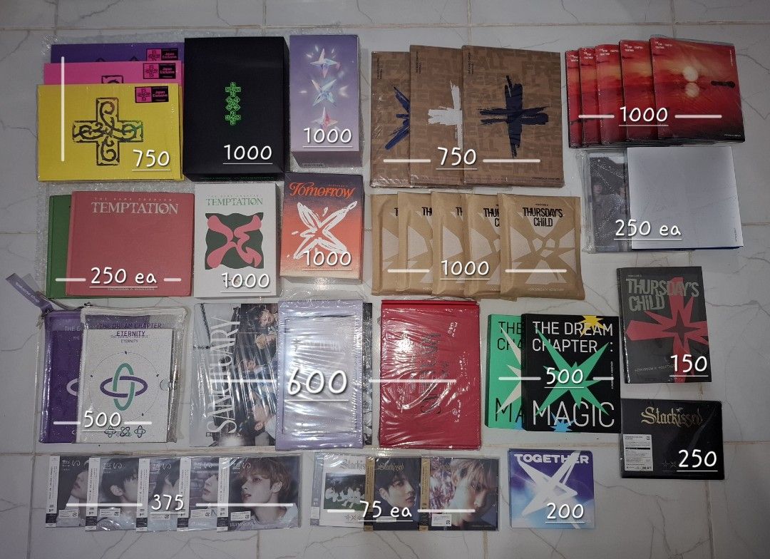 TXT - Unsealed Albums (Category: CDs & DVDs) located in Tanauan. Submitted by kazriena (Listing ID 1461056720, Image 1). Description: TXT - Unsealed Albums ☆ DM to avail — Onhand — PAYO or 7 days DOP with 30% NRDP — No cancellations/Joy Miner — Price + LSF + PF — Gcash | J&T | Batangas.