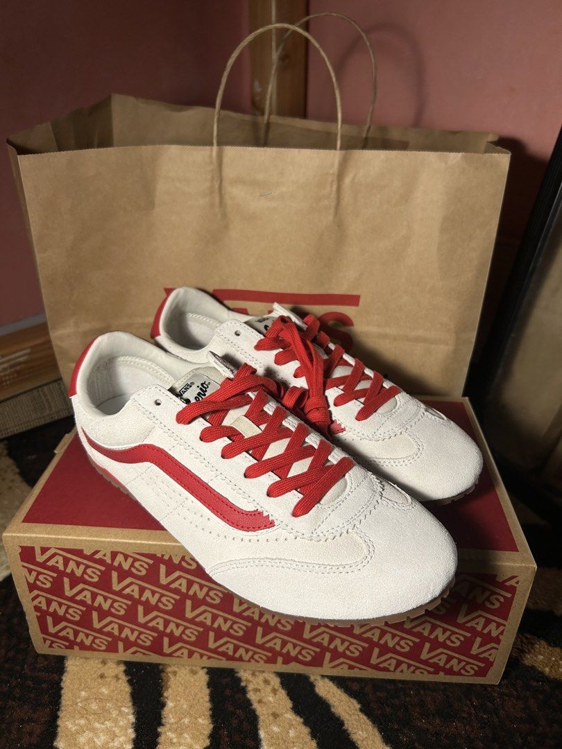 Vans Super Low Pro White/Red (Category: Casual Shoes) located in Manila. Submitted by berchii213 (Listing ID 1461099563, Image 1). Description: • Size: Men’s 9.5 / Women’s 11 • Complete with box & paper bag Good fit for size 9 .