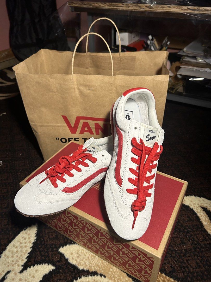 Vans Super Low Pro White/Red (Category: Casual Shoes) located in Manila. Submitted by berchii213 (Listing ID 1461099563, Image 2). Description: • Size: Men’s 9.5 / Women’s 11 • Complete with box & paper bag Good fit for size 9 .