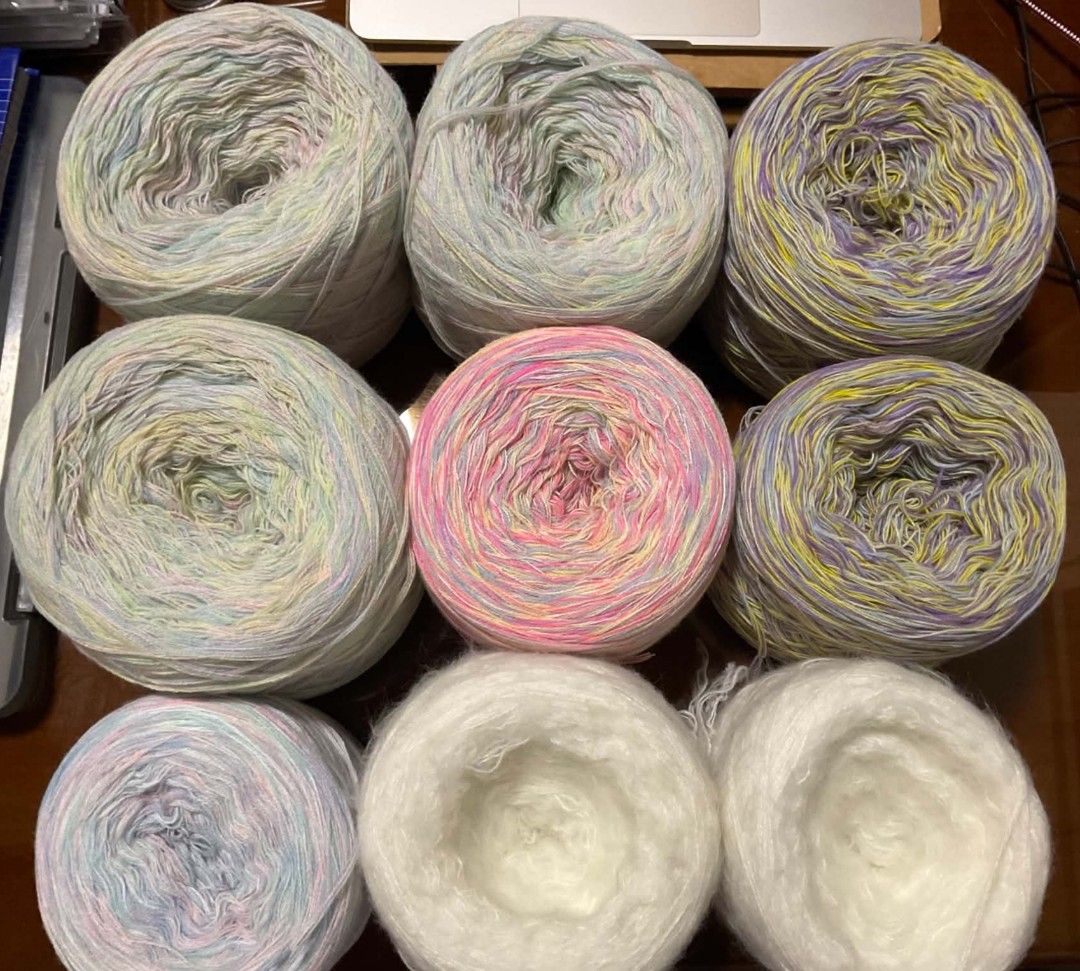 Variegated Indophil Yarn, Mohair Yarn (Category: Craft Supplies & Tools) located in Baguio. Submitted by n.jade (Listing ID 1461047791, Image 2). Description: PLEASE READ: Variegated Indophil Yarn (4 ply) Around 190g-200+ per cake Mohair Yarn (White - 4ply) Around 170g-190g+ per cake ₱120 each FOR TAKE ALL: ₱1,000 Shipping fee is shouldered by the buyer (J&T Express).
