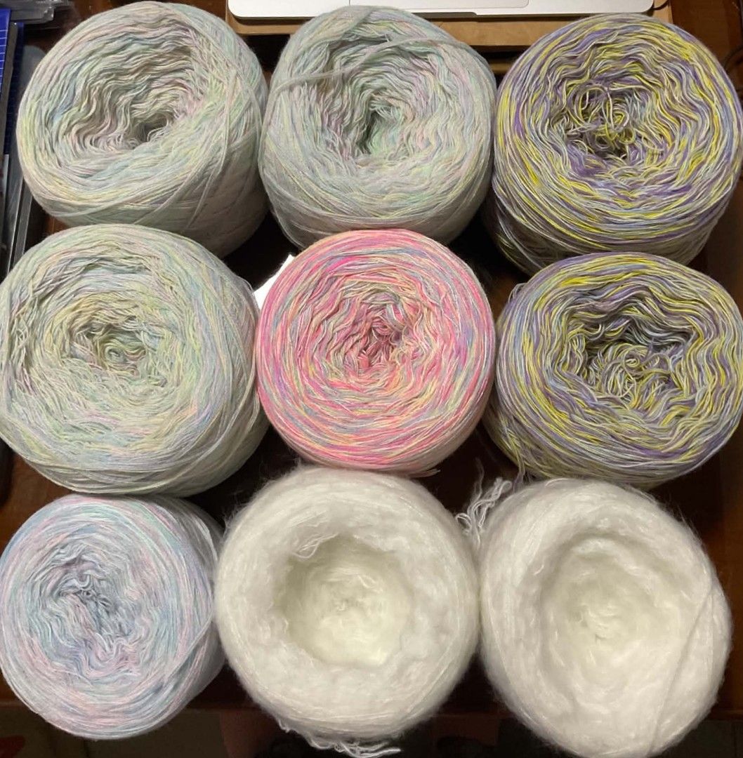 Variegated Indophil Yarn, Mohair Yarn (Category: Craft Supplies & Tools) located in Baguio. Submitted by n.jade (Listing ID 1461047791, Image 1). Description: PLEASE READ: Variegated Indophil Yarn (4 ply) Around 190g-200+ per cake Mohair Yarn (White - 4ply) Around 170g-190g+ per cake ₱120 each FOR TAKE ALL: ₱1,000 Shipping fee is shouldered by the buyer (J&T Express).