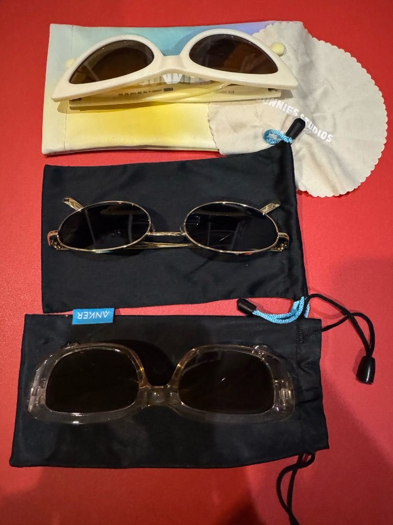 Various Sunglasses - take all (Category: Sunglasses & Eyewear) located in Quezon City. Submitted by anne.declutter (Listing ID 1461003911, Image 2). Description: 1st sunglasses is from Sunnies 2nd and 3rd have no brand RFS - decluttering MOP - GCash (payment first) Shipping fee shouldered by buyer Location - Quezon City.