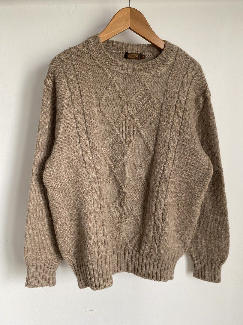 ‘Vintage Aramis Textured Patchwork Cable-Knit Sweater’ (Light brown) (Category: Coats, Jackets and Outerwear) located in Calamba. Submitted by dreality. (Listing ID 1461068914, Image 2). Description: ‘Vintage Aramis Textured Patchwork Cable-Knit Sweater’ (Light brown) Best Fittings: Small - Medium Width: 19 | Length: 23 ・ In a Good condition! ・ Color rate: 10/10 ・ Flaw: NONE! 🔖 PRICE: ₱550 ONLY!.