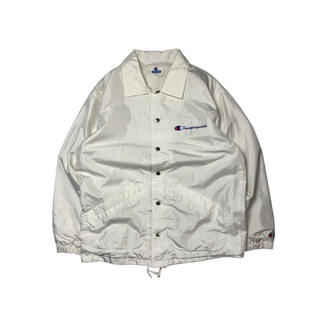Vintage Champion products Coach Jacket (Category: Coats, Jackets and Outerwear) located in Baguio. Submitted by been.aged_ph (Listing ID 1461005094, Image 1). Description: 𝚂𝚒𝚣𝚎: fits up to L 𝙳𝚒𝚖𝚎𝚗𝚜𝚒𝚘𝚗𝚜: 23 x 29 𝙲𝚘𝚗𝚍𝚒𝚝𝚒𝚘𝚗: Excellent 𝙸𝚜𝚜𝚞𝚎: scratches on print (see last photo for reference) Model Height: 5' 7" .