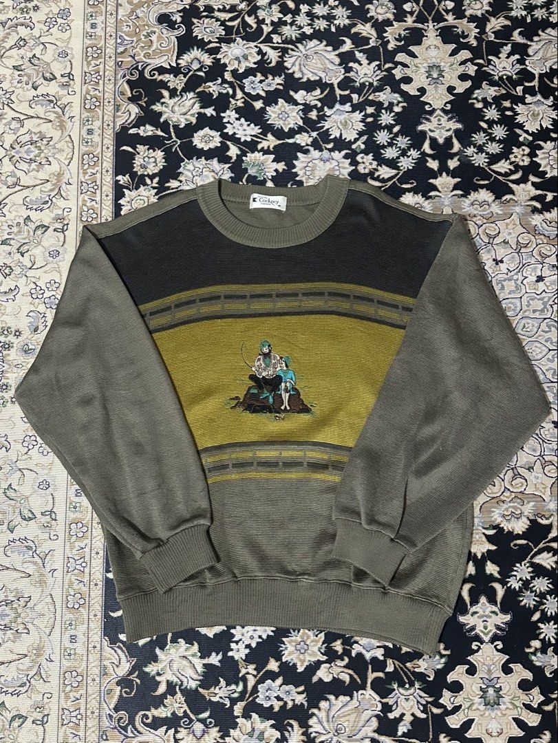 VINTAGE KNITTED SWEATER (Category: Hoodies) located in Quezon City. Submitted by 00029 (Listing ID 1460954716, Image 1). Description: VINTAGE COCKNEY Size: M on tag (22x25.5) Price: 599+sf .