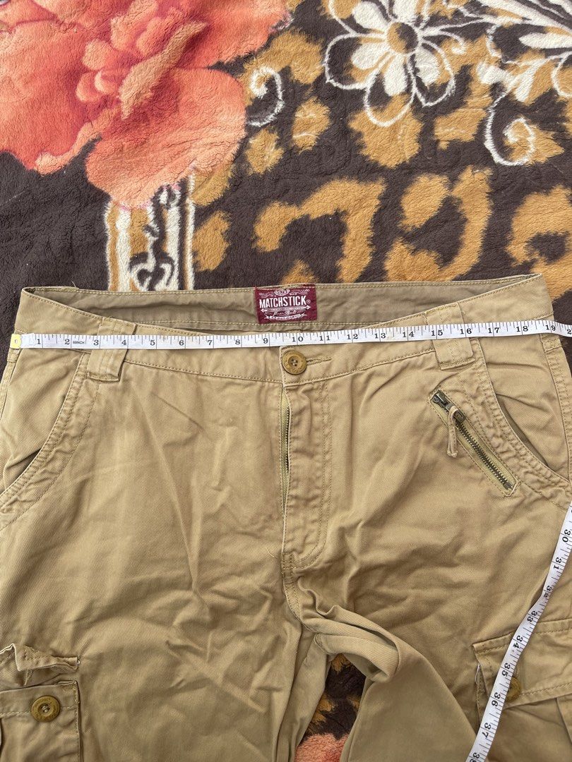 VINTAGE MATCHSTICK CARGO PANTS 🤎 (Category: Jeans) located in Manila. Submitted by aikyy_ (Listing ID 1460922184, Image 2). Description: • Authentic Matchstick • Khaki/beige color • Multi-pocket cargo design • Adjustable drawstring hem • Utility / Y2K / streetwear style • No major • See photos for actual condition.