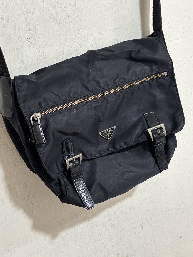 Vintage Prada Nylon Messenger Bag (Category: Sling Bags) located in Naga. Submitted by unknwnstreetwear (Listing ID 1461025959, Image 3). Description: VERY GOOD CONDITION WIDTH-10.5 INCHES LENGTH-11 INCHES .