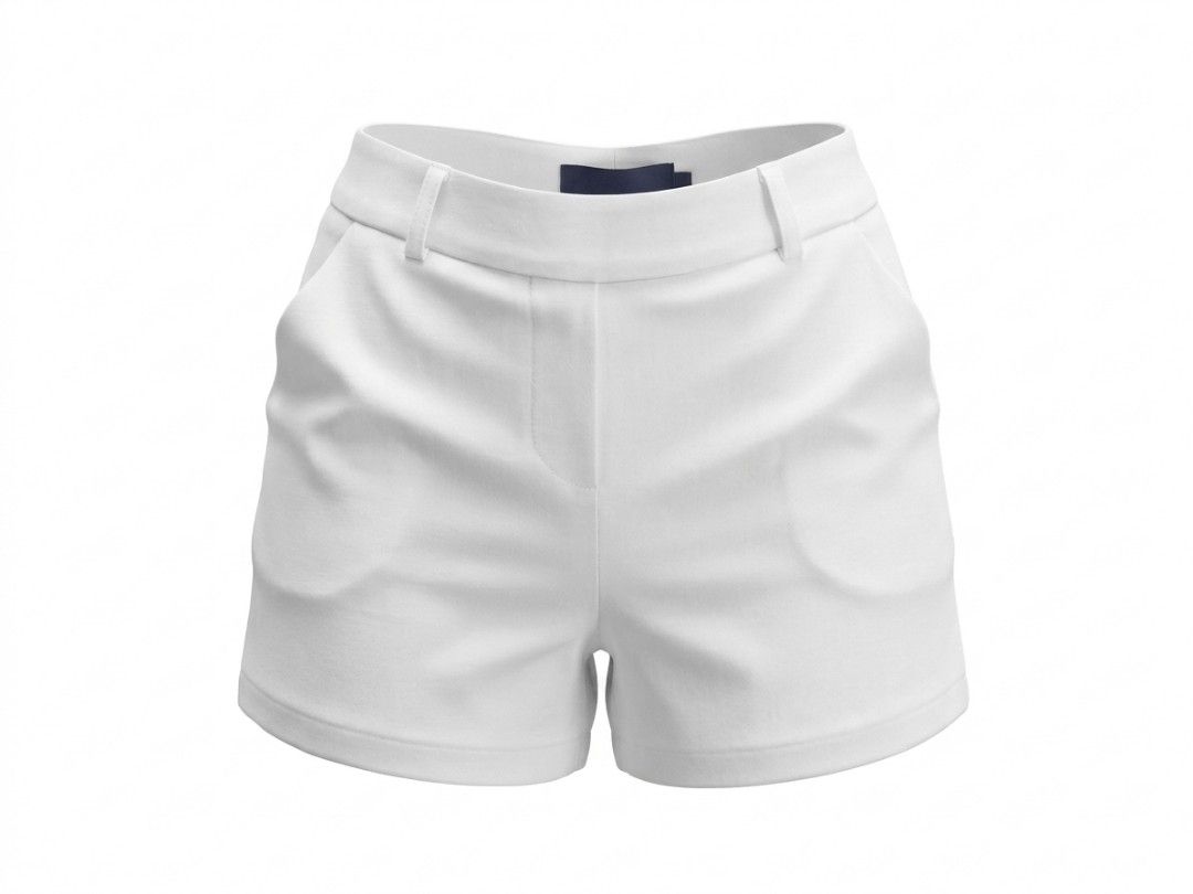 White High-Waisted Tailored Shorts (Category: Shorts) located in Baguio. Submitted by vyner_hues (Listing ID 1461094551, Image 1). Description: - Classic white tailored shorts - High-waisted design - Belt loops - Two front pockets - Versatile for dressing up or down.