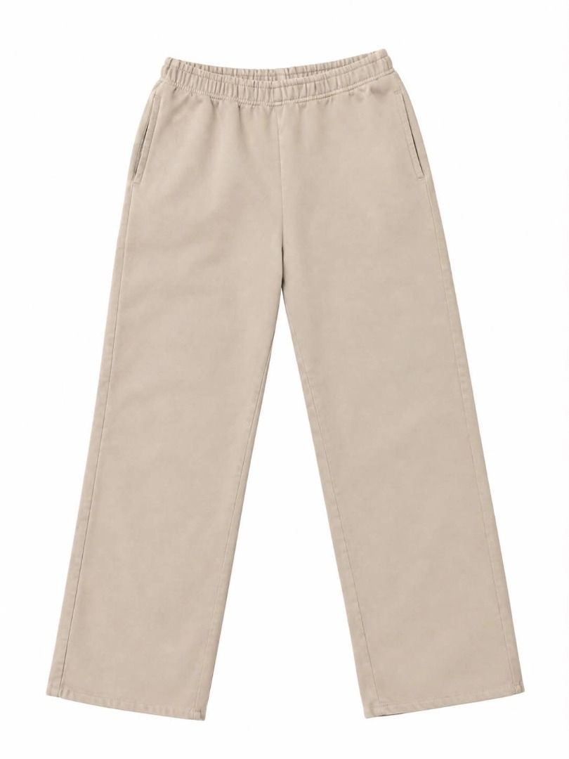 Wide Leg Sweatpants#65 (Category: Other Bottoms) located in Caloocan City. Submitted by outfitloop (Listing ID 1461113539, Image 2). Description: - Comfortable beige sweatpants - wide-leg fit - Elastic waistband with side pockets - Made with soft fabric IMPORTANT: • 1st photo is an AI styling/model preview for reference on how the item may look when worn. • Please refer to the actual photos for the item’s true appearance and condition. • Color ma