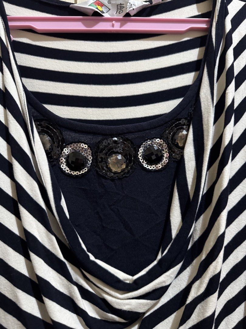 stripe dress (Category: Dresses) located in Marikina City. Submitted by fatherzav (Listing ID 1461098826, Image 3). Description: RFS: decluttering size S-M see photos for condition. this is thrifted and used by me 3x so manage expectations MOP: bdo, gcash MOD: j&t, lalamove .