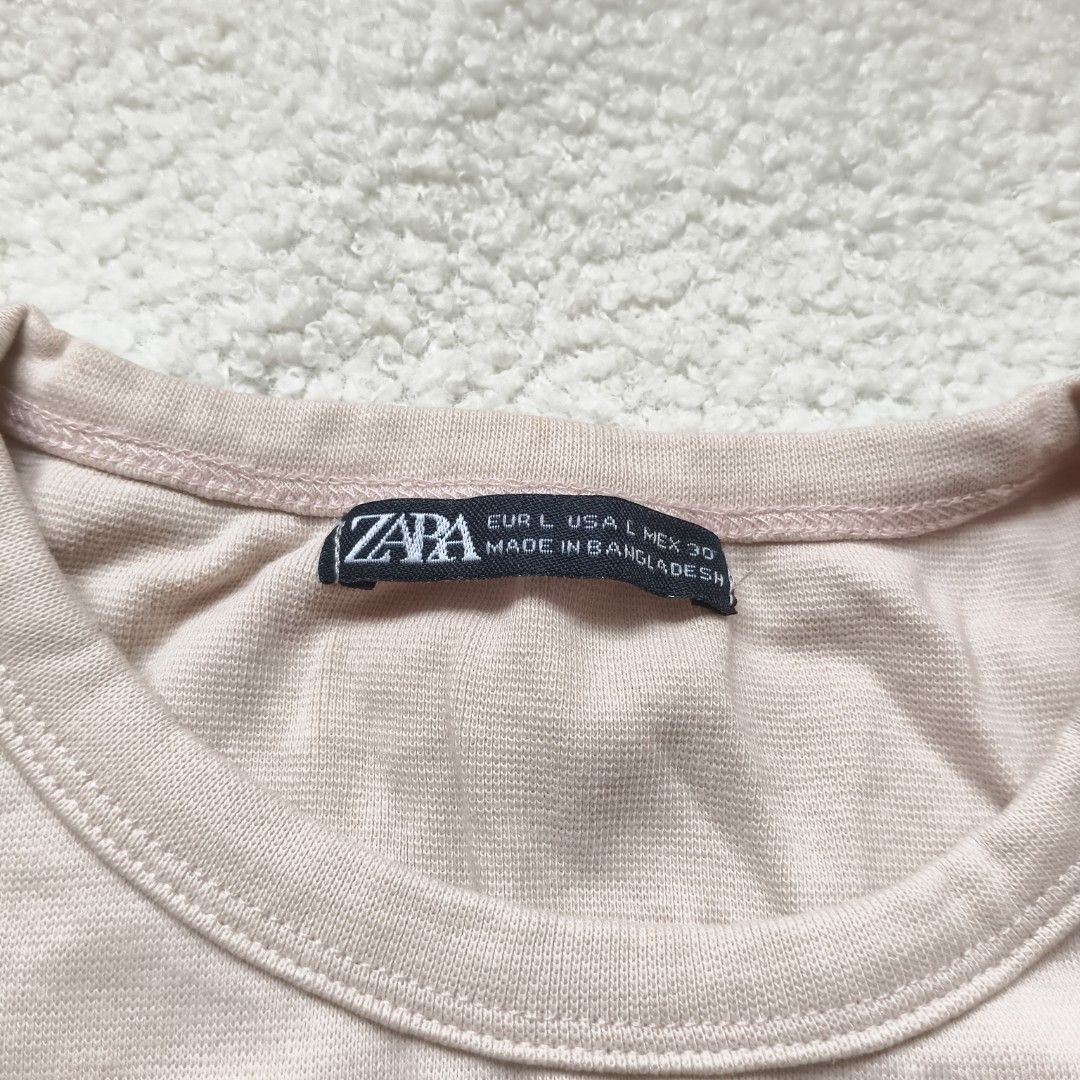 ZARA baby tee (Category: Shirts) located in Mandaluyong City. Submitted by kiriko. (Listing ID 1460949573, Image 2). Description: selling low bc i have too many clothes i need to get rid of this na MOP GCash, Maya MOD J&T, Lalamove .