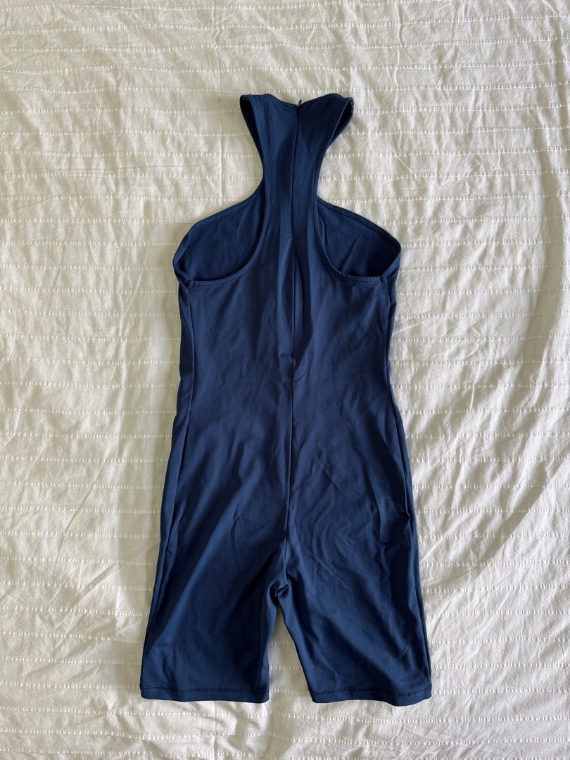 Zara Blue Halterneck Athletic-inspired Romper (Category: Rompers) located in Tarlac. Submitted by samdeclutters_ (Listing ID 1461010774, Image 2). Description: - Size: S - Color: Cobalt Blue - Material: Stretchy polyamide blend - Never used, only washed once.
