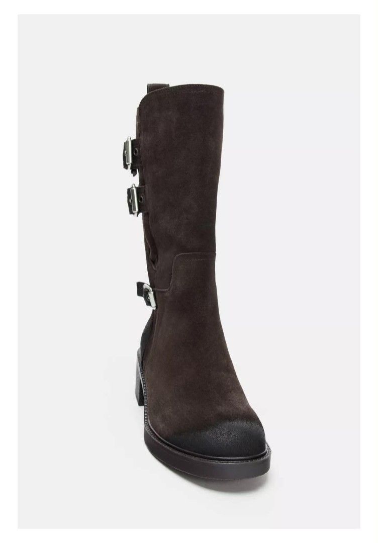 Zara Buckled Split Suede Ankle Boots (Category: Boots) located in Mandaluyong City. Submitted by luckyhorse.0e5c89 (Listing ID 1460947091, Image 3). Description: size 42 100% Cow Leather.