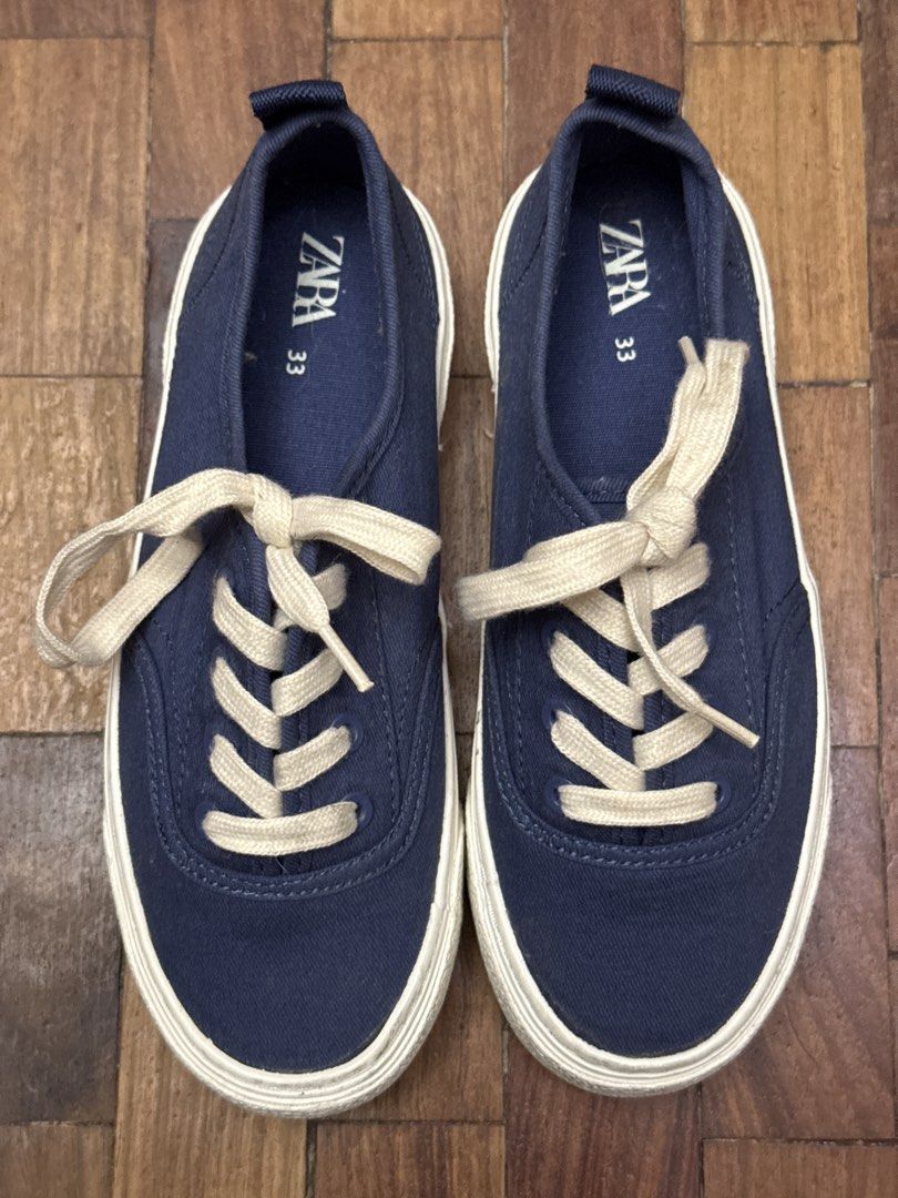 Zara Denim Platform Sneakers Shoes 33 (Category: Babies & Kids Fashion) located in Angeles City. Submitted by holyfabclothing (Listing ID 1460948975, Image 3). Description: 21cm insole Worn once.