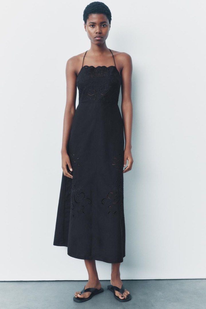 Zara Embroidered Backless Dress (Category: Dresses) located in Quezon City. Submitted by h.eart (Listing ID 1461086069, Image 1). Description: Original Price: ₱3,595 Washed but never used Size: Medium No flaws Last price posted.