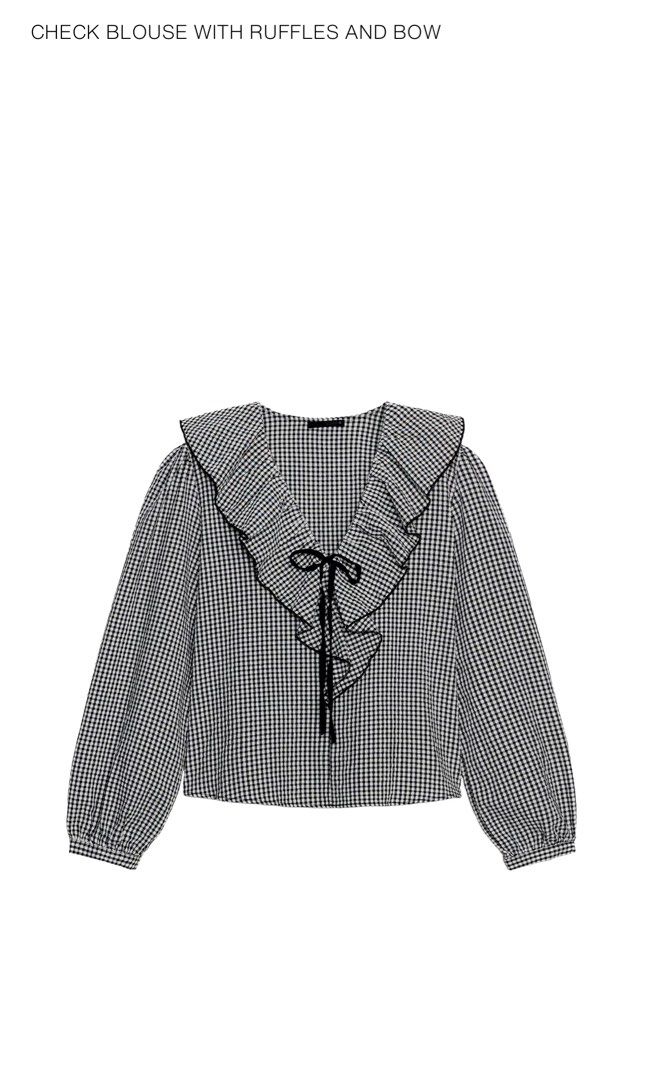 Zara gingham blouse (Category: Blouses) located in Taguig. Submitted by gabby85953 (Listing ID 1460967545, Image 2). Description: No ww No dimension.