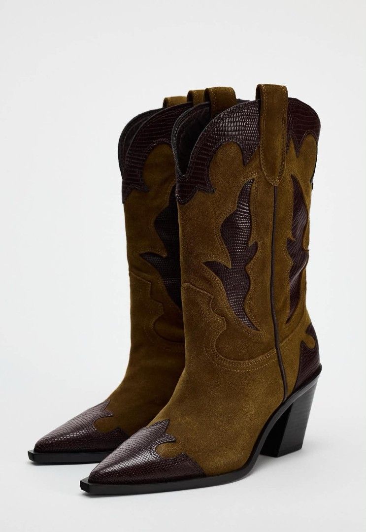 Zara Split Suede Heel Boots (Category: Boots) located in Mandaluyong City. Submitted by luckyhorse.0e5c89 (Listing ID 1460965392, Image 2). Description: .
