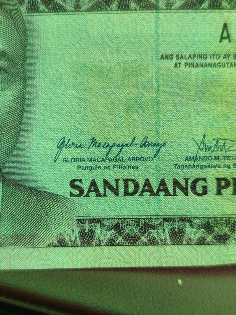 2005 100 PISO ARROVO ERROR UNC NOTE (Category: Currency) located in Magalang. Submitted by numis_nova.888 (Listing ID 1461243643, Image 2). Description: 10 Pcs available.