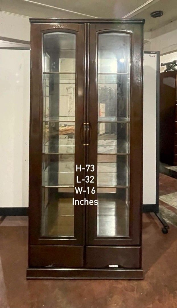 2 Door Full Glass Display Cabinet (Category: Shelves, Cabinets & Racks) located in Quezon City. Submitted by dannikkishoppe2 (Listing ID 1461229260, Image 2). Description: 2 Door Full Glass Display Cabinet ‼️₱16800‼️ Perfect for displaying your collections, dishes, décor, or other items. Elegant and practical for your home or business. Please manage your expectations as there might be minimal flaws. Color may vary due to lighting, it may appear d