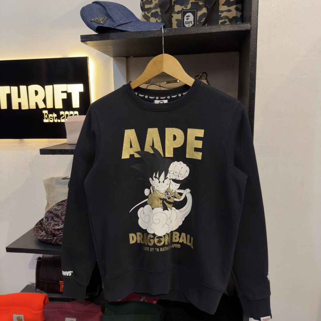 Aape x Dragon Ball Black Sweatshirt (Category: Coats, Jackets and Outerwear) located in Manila. Submitted by jerichomal82553 (Listing ID 1461277235, Image 2). Description: Aape x Dragon Ball Black Sweatshirt 19 by 23.5 Good Condition Complete Tags.