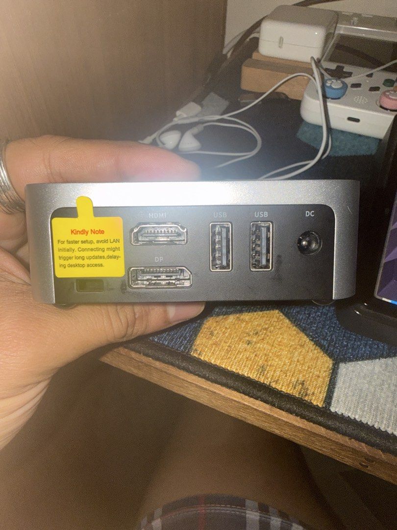 ACEMAGIC Mini PC Intel Inside (Category: Desktops) located in Manila. Submitted by jed_jireh (Listing ID 1461217318, Image 3). Description: - ACEMAGIC Mini PC with Intel Processor - Versatile Display Outputs: HDMI and DisplayPort - Convenient Connectivity: 2 USB ports on front, 2 USB ports on back - Audio Jack for sound output - DC Power Input - Compact and Powerful Design - Ideal for everyday tasks and entertainment.