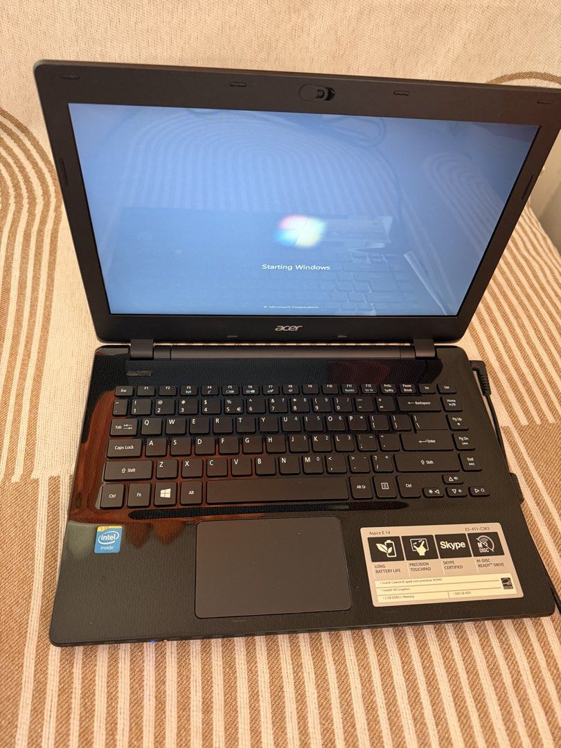 Acer Aspire E 14 Laptop with Intel Celeron Quad Core Processor (Category: Laptops & Notebooks) located in Lipa City. Submitted by tincapistrano (Listing ID 1461116684, Image 3). Description: - Acer Aspire E 14 Laptop - Intel Celeron Quad Core N2940 Processor - 4GB DDR3 Memory - 500GB Hard Drive (HDD) - Includes Original Charger - Windows 7 Operating System - Ready for immediate use.