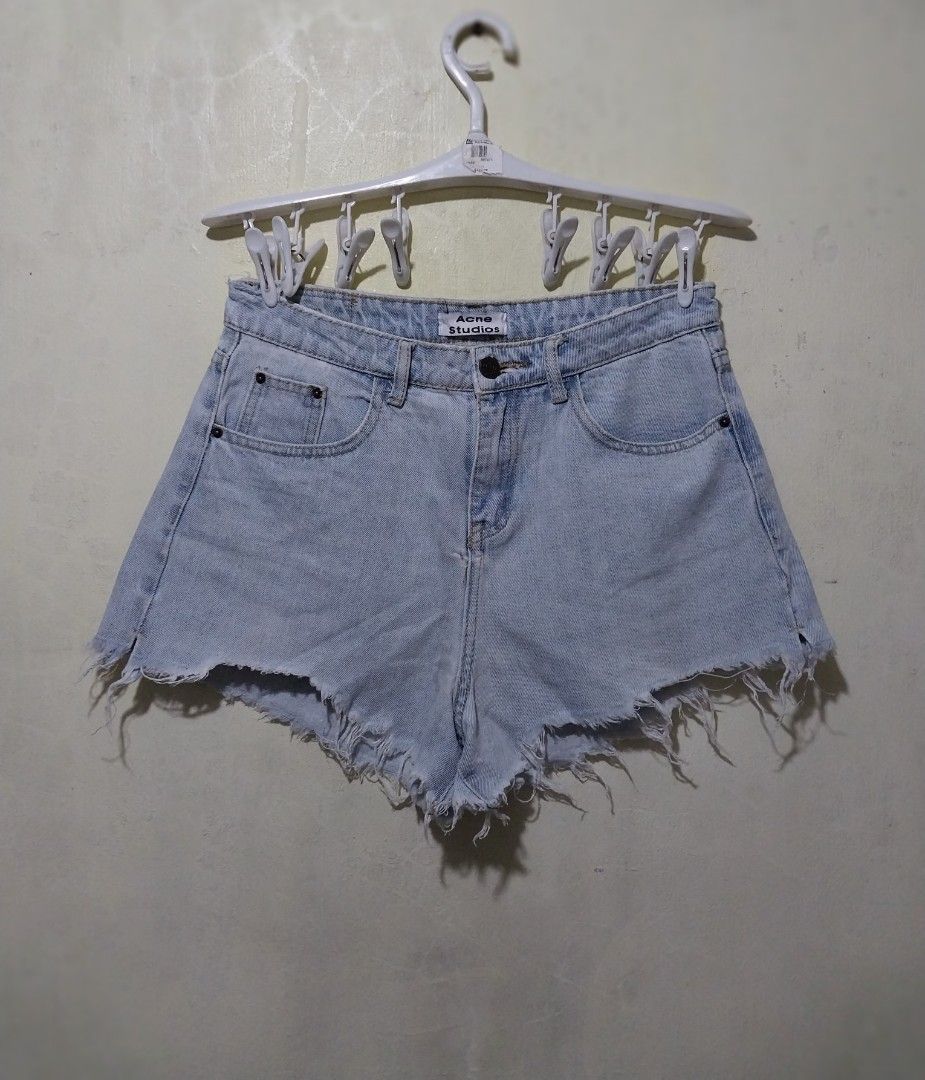 Acne Studios Light Wash Distressed Denim Shorts (Category: Shorts) located in Manila. Submitted by PrinceDani.Clothing (Listing ID 1461305998, Image 1). Description: acne studios denim shorts Size 30-31in width 13in length vg condition .