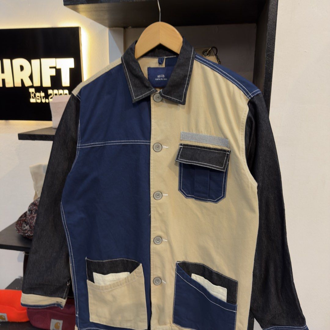 Ad-lib Denim Chore Jacket (Category: Coats, Jackets and Outerwear) located in Manila. Submitted by jerichomal82553 (Listing ID 1461278087, Image 2). Description: Ad-lib Denim Chore Jacket 21 by 27 Good Condition Complete Tags.