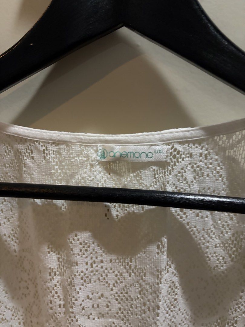 Anemone White Lace Kaftan Cover-up (Category: Dresses) located in Muntinlupa City. Submitted by secondhandlove12345 (Listing ID 1461274163, Image 2). Description: - Brand: Anemone - Color: White - Style: Lace Kaftan - Size: XXL - Perfect for: Beach or pool cover-up - Material: Lightweight and airy - Features: Drawstring waist for adjustable fit, fringed hem detail - Ideal for: Throwing over swimwear Negotiable Pick up by buyer .