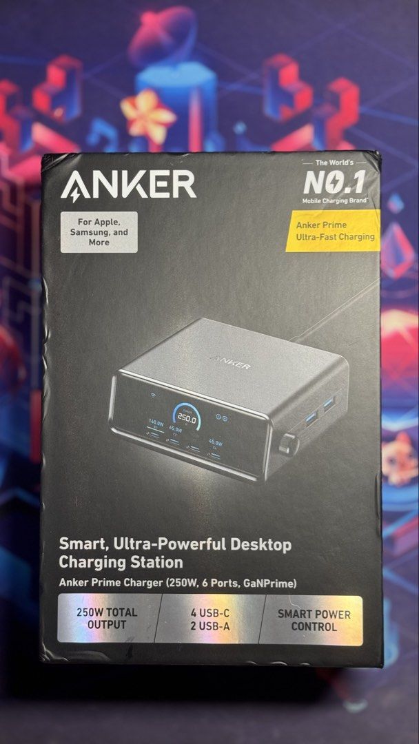 Anker Prime Desktop Charging Station / Desktop Charger (Category: Chargers & Cables) located in Rizal. Submitted by aybannn (Listing ID 1461299863, Image 2). Description: Anker Prime Ultra-Powerful Desktop Charging Station Price is Negotiable, send offers. Antipolo Area Pick up or Shipping Specs: Total Wattage: 250W lil LIVE Input: 100-240V~, 3.5A, 50-60Hz Single-Port Output 1: USB-C1: 9.0V =3.0A, 27.0W / 15.0V=3.0A, 45.0W / 20.0V-5.0A, 100.0W / 