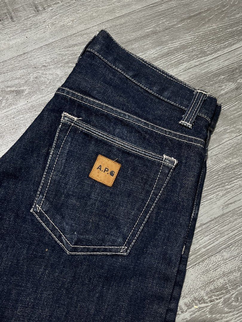 A.P.C. X carhartt collaboration (Category: Jeans) located in Manila. Submitted by jj_thrift (Listing ID 1461250239, Image 2). Description: - Brand: A.P.C. X carhartt - Color: Dark Wash Denim - Fit: Low Rise - Closure: Button Fly - Material: 100% Cotton - Style: Classic five-pocket - Features: Versatile staple piece, great for dressing up or down AS NEW CONDITION (crispy) Button fly Size: 30-32 Length: 38 .