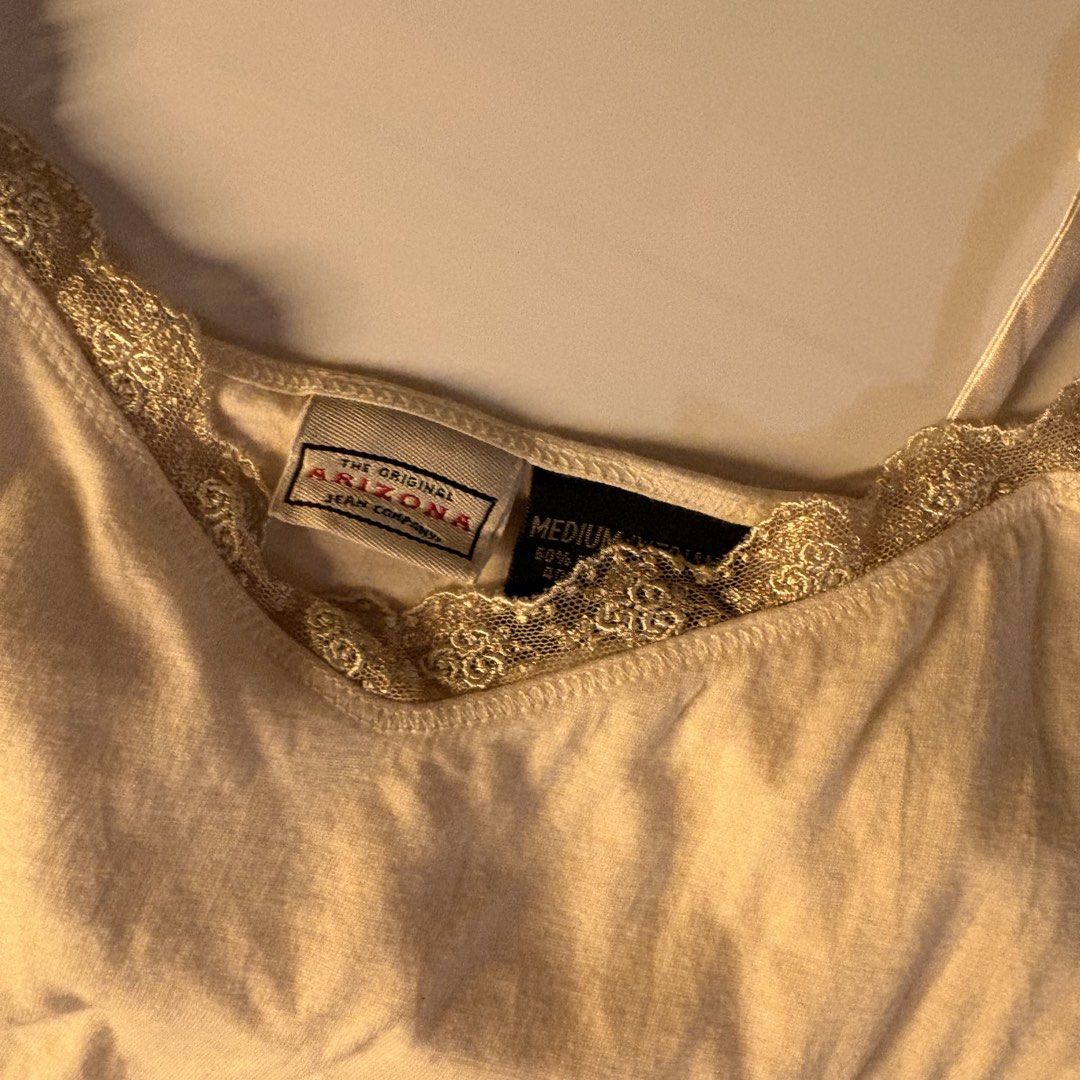 Arizona beige lace cami top (Category: Sleeveless) located in Quezon City. Submitted by kaelian_couture (Listing ID 1461240493, Image 3). Description: .