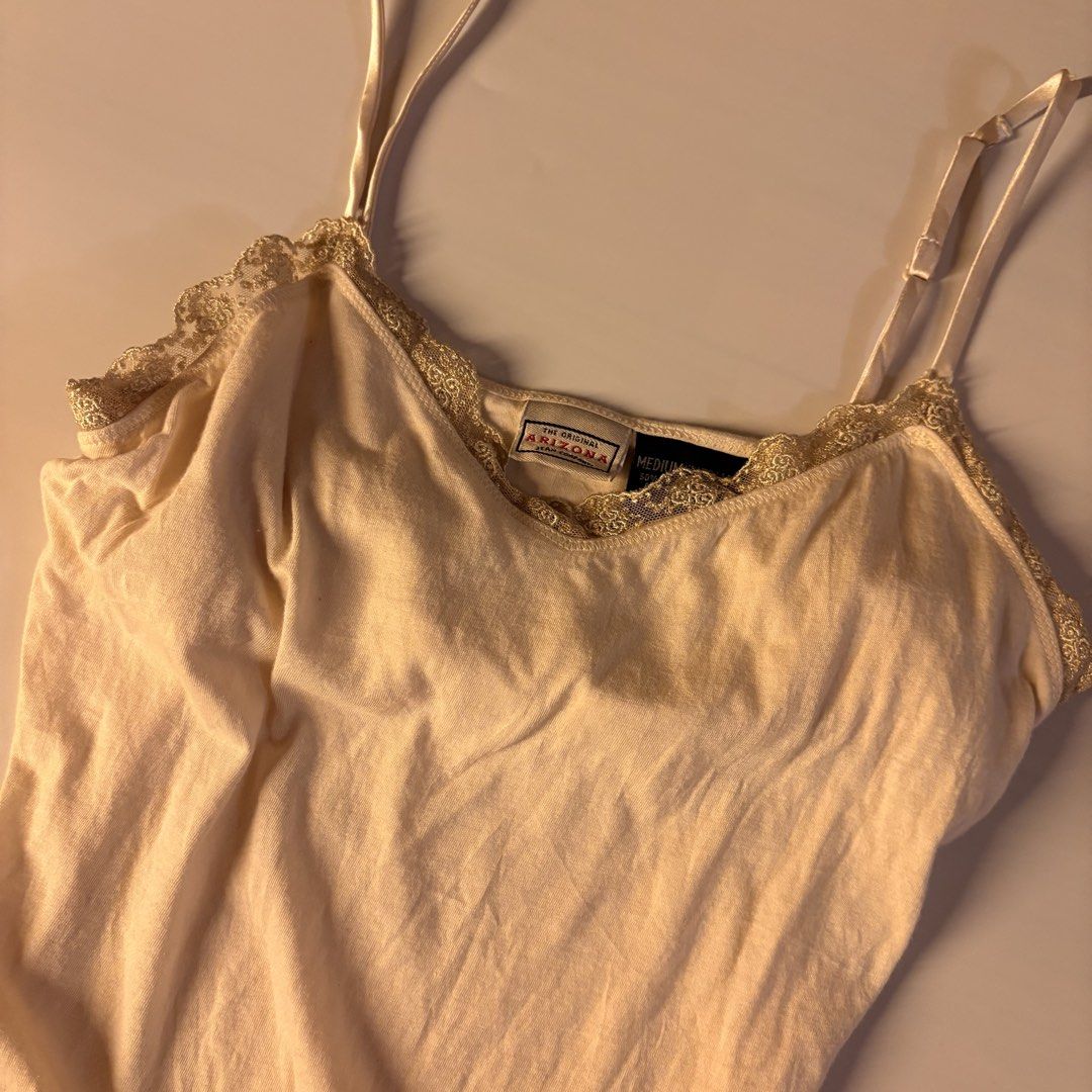 Arizona beige lace cami top (Category: Sleeveless) located in Quezon City. Submitted by kaelian_couture (Listing ID 1461240493, Image 2). Description: .