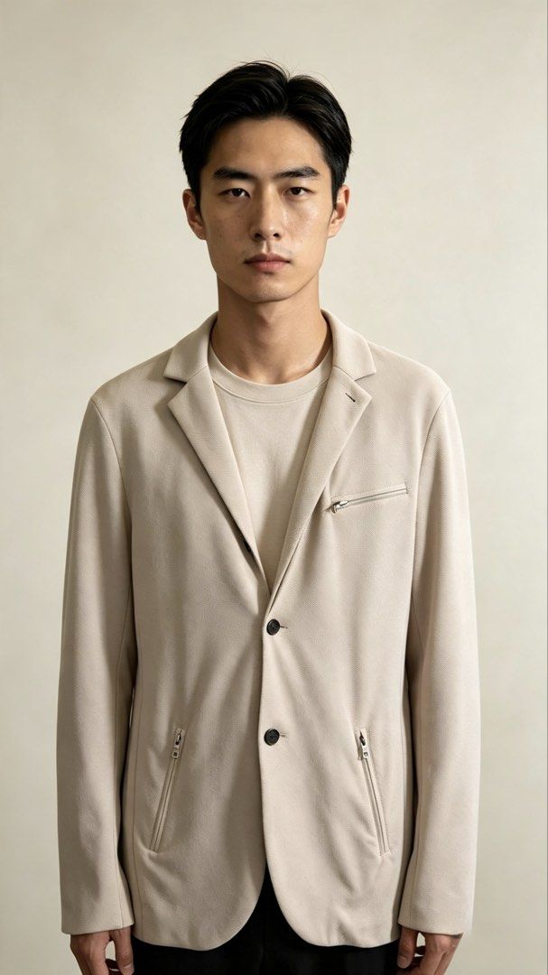 Armani Exchange Beige Textured Blazer M/M (Category: Coats, Jackets and Outerwear) located in Paranaque City. Submitted by mykapoynton (Listing ID 1461176836, Image 1). Description: Armani Exchange Beige Textured Blazer M/M - Size M/Medium - Textured Fabric - Zip Pockets (Chest & Sides) - Two-Button Closure - Ideal for Smart Casual Outfits.
