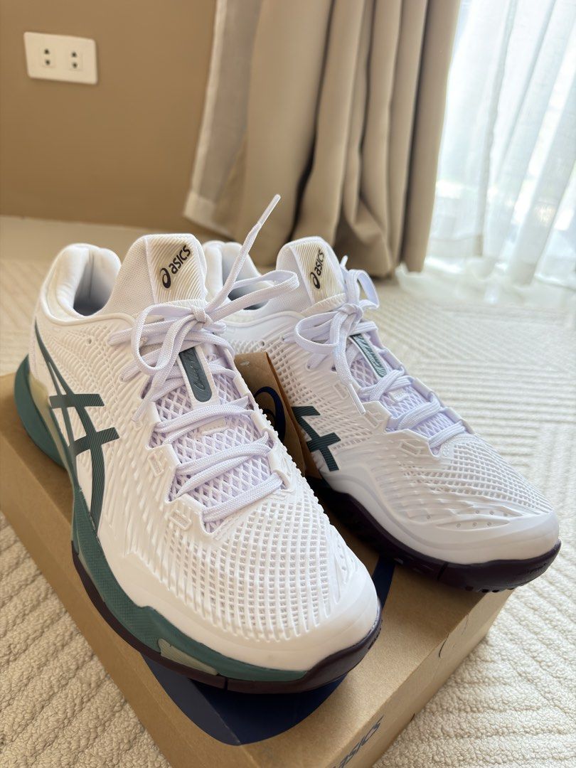 Asics Court FF3 (Category: Sneakers) located in Cagayan de Oro. Submitted by mysucloset (Listing ID 1461159957, Image 2). Description: For sale!! Asics Court FF3 White/Foggy Teal Brandnew SIZE: 11 US/ 10 UK/ EUR 45/ 28.5 cm MEN RFS: Wrong size too big Selling 9.5k only negotiable.