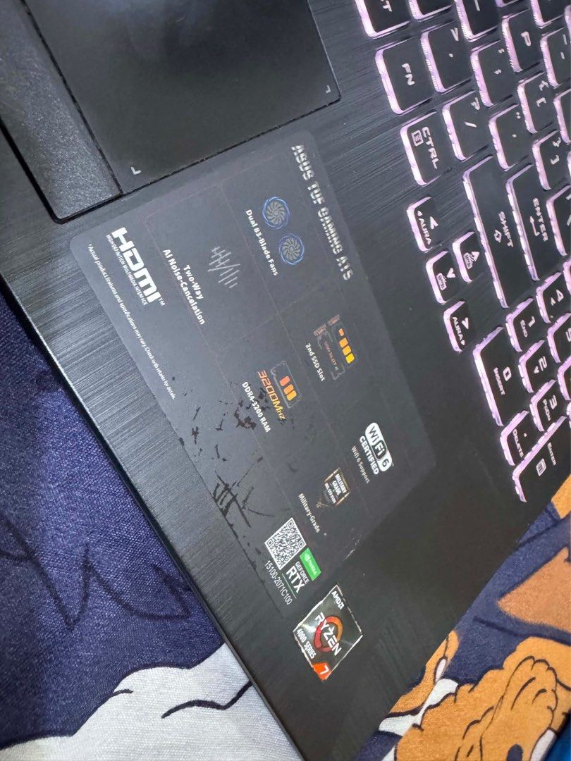 Asus Tuf Gaming A15 (Category: Laptops & Notebooks) located in San Pablo. Submitted by dashbarleta28 (Listing ID 1461189022, Image 2). Description: Specs in the image Comes with asus bag.