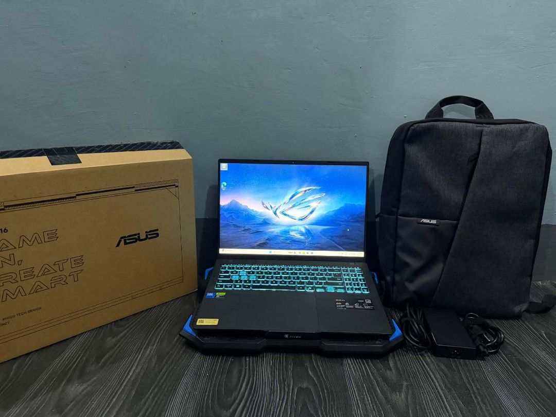 ASUS V16 | RTX5060 (Category: Laptops & Notebooks) located in General Trias. Submitted by midshipman95173 (Listing ID 1461283971, Image 1). Description: - ASUS V16 Gaming Laptop (1 Cycle Count) (Opened for testing only) - Intel Core i5 210h Processor - NVIDIA GeForce RTX 5060 Graphics Card - 16GB RAM - 512GB Storage - Includes Original Box, Charger, and Backpack - Ideal for Gaming and Other Tasks.