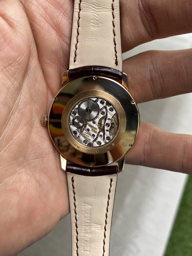 Audemars Piguet (Category: Luxury Watches) located in Manila. Submitted by drewsandel (Listing ID 1461194002, Image 2). Description: For sale / for trade Audemars Piguet 15166OR Ultra rare model Ultra thin 39mm great size for dress watch Solid rose/pink gold Factory diamond bezel Year 2011-2015 H series Good as new Watch only with authentication by R&R Pouch 880k 1.6m retail price..