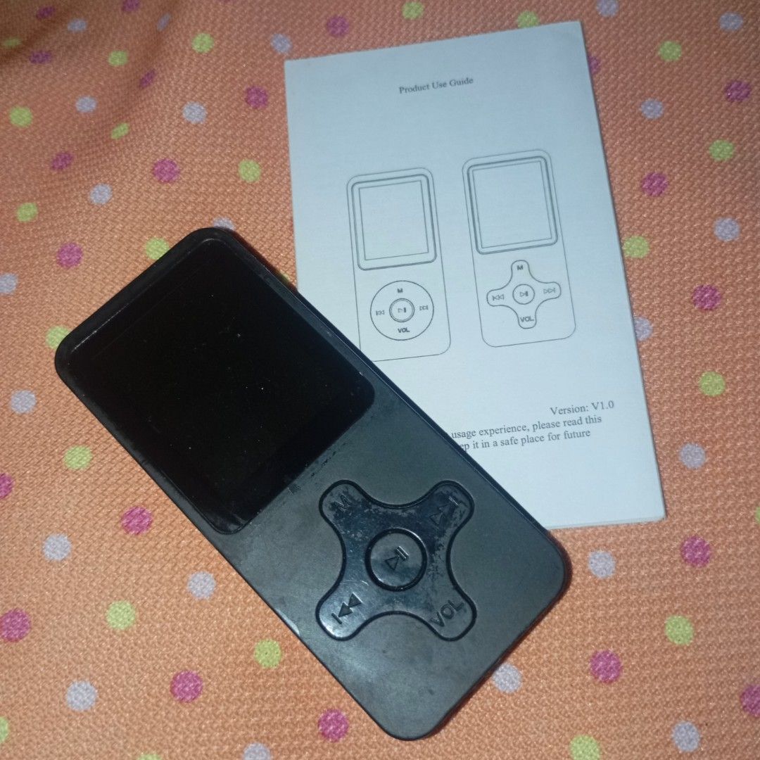 Audio Play MP3 Player with Rock Star Design (Category: Portable Music Players) located in Manila. Submitted by cosmicwonders (Listing ID 1461299246, Image 1). Description: ⚠️ Charging port is somewhat broken and won't charge. Can be used for parts but i believe it can still work if it got fixed, im not completely sure though so don't get your hopes up. - Black MP3 player with a 'Rock Star' design on the front. - Features a clear screen and easy-t