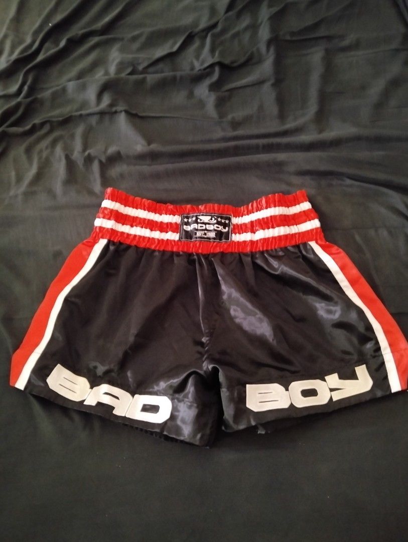 Bad Boy Muay Thai Shorts (Category: Shorts) located in Quezon City. Submitted by fighthubph (Listing ID 1461124355, Image 1). Description: Can fit size/waist 36-38.