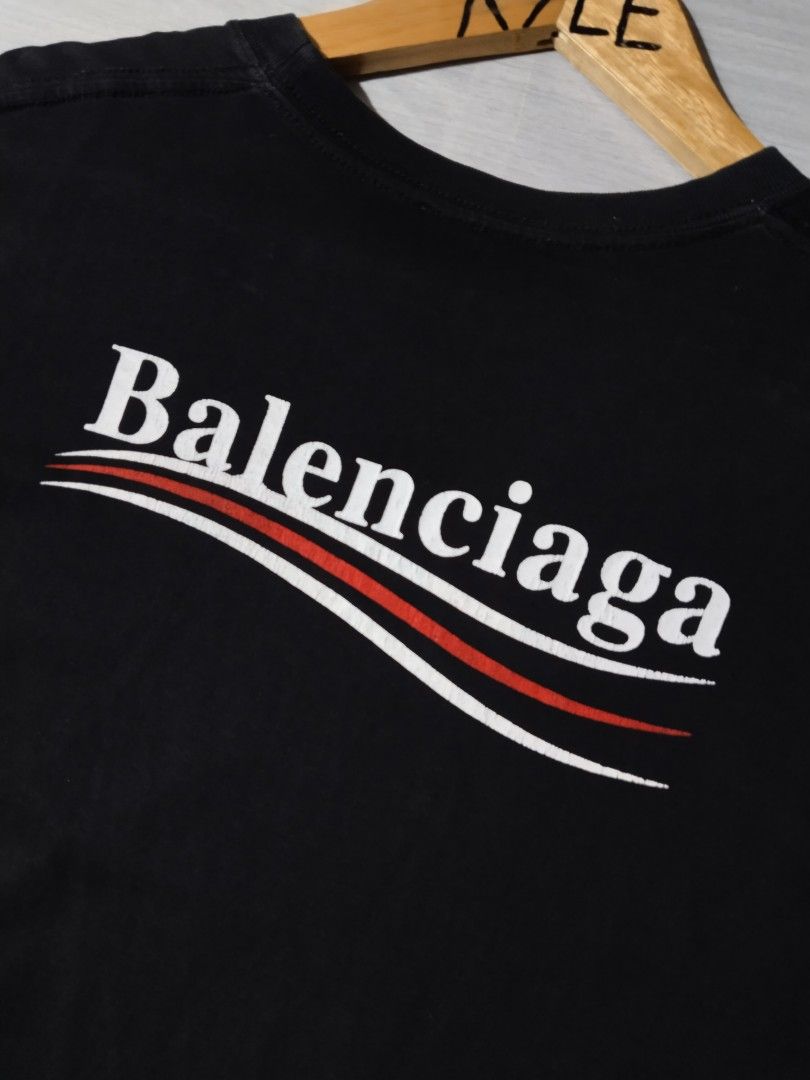 BALENCIAGA POLITICAL CAMPAIGN (Category: Tshirts & Polo Shirts ) located in Digos. Submitted by kyle_curation.ph (Listing ID 1461270404, Image 3). Description: - 20×30 DIMENSION/XS ON TAG - GOOD CONDITION - COLOR RATE 9/10 - ISSUE MINIMAL CRACKPRINTS / CUT TAGS.