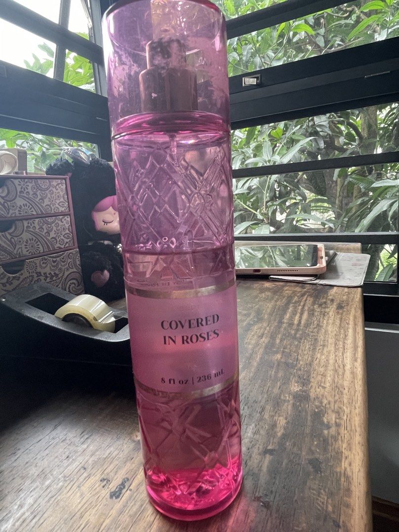 Bath and Body Works Covered in Roses (Category: Fragrance & Deodorants) located in Manila. Submitted by angelcakes_ (Listing ID 1461122767, Image 1). Description: Well used but still in good condition, just need to clean the cap Originally bought in the US.