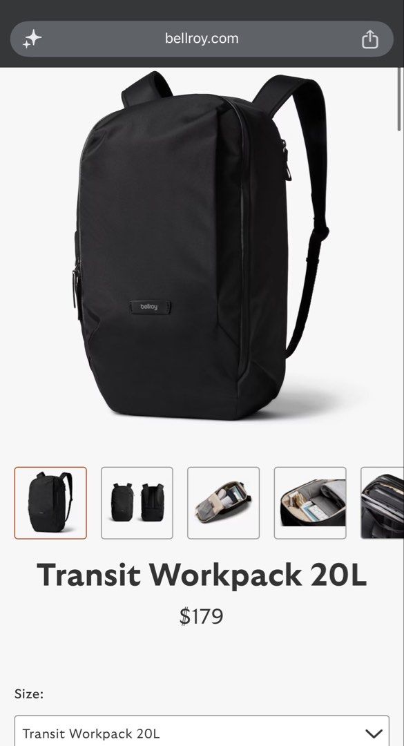 Bellroy Transit Workpack 20L Black (Category: Backpacks) located in Manila. Submitted by leftshark_deer (Listing ID 1461168811, Image 1). Description: Original price $179. Free shipping via J&T. If you want it delivered same day, youll shoulder the lalamove. Item loc is Rodriguez, Rizal. Im sorry yan lang ang pictures, di ko na po ilalabas ulit yung item kasi nakaplastic na po ito. 😊 Brand new po yan. .