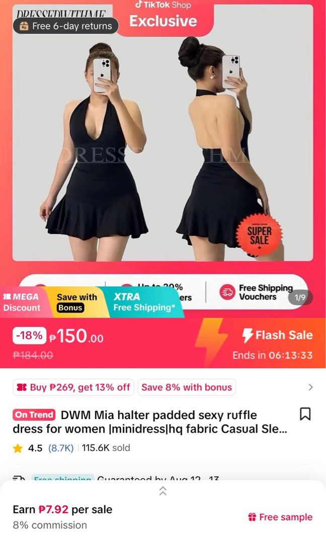 Black Halter Padded Dress (Category: Dresses) located in Cavite. Submitted by keshlcy (Listing ID 1461282361, Image 2). Description: size: xs - s pm for WW.