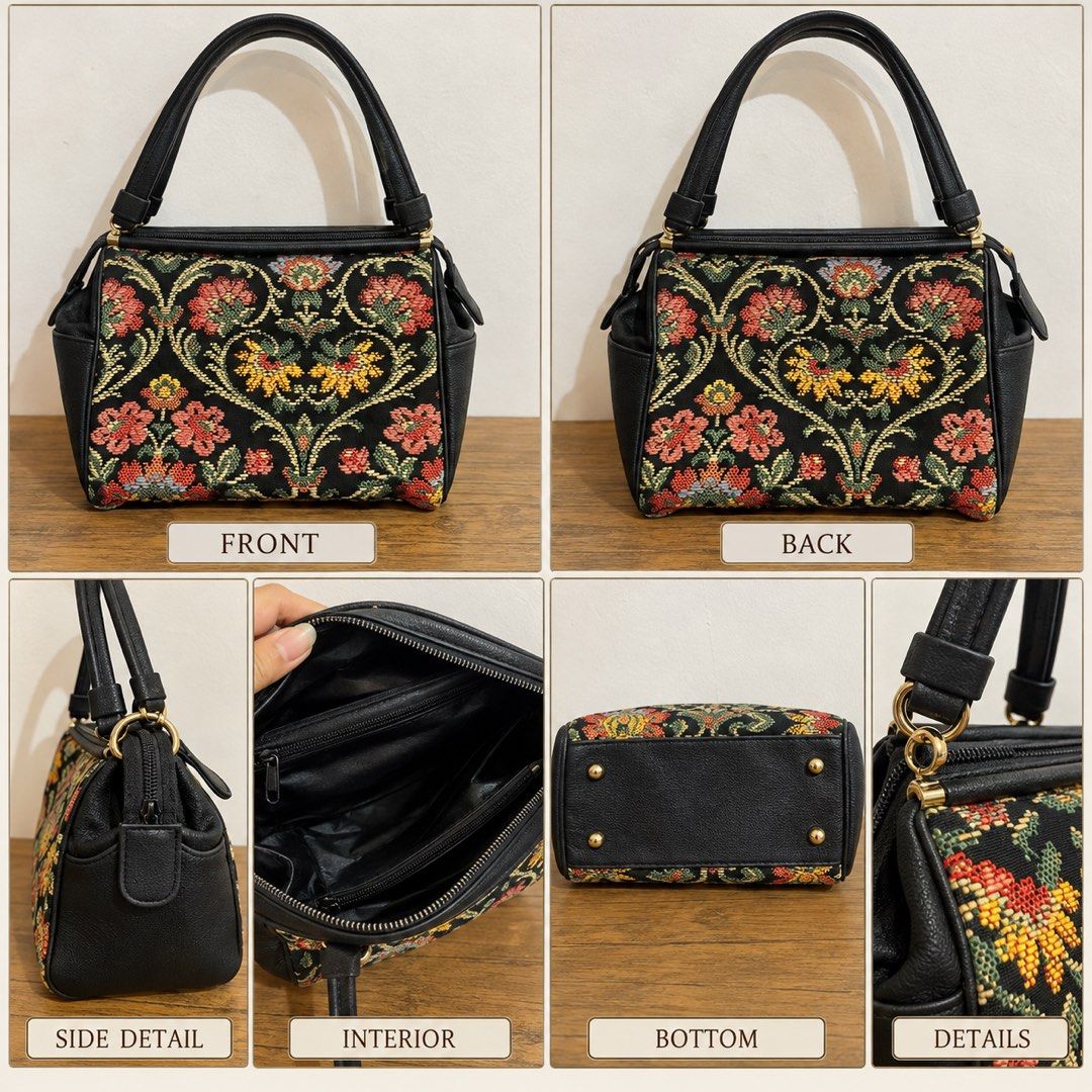 black top-handle handbag L7x8in (Category: Tote Bags) located in San Fernando. Submitted by dntjapansurpluselyu (Listing ID 1461161840, Image 1). Description: .