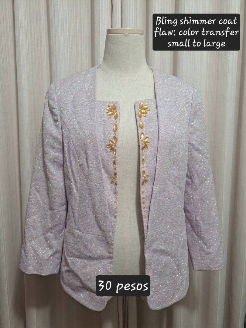 Bling coat (Category: Coats, Jackets and Outerwear) located in Makati City. Submitted by kathnkeyonlineshop (Listing ID 1461290471, Image 1). Description: Actual Pictures, Payment and Condition is stated in the photo Magabasa po ng maigi! Items can be Brandnew, unused or slighly used! Lahat ng description nasa photo na. Sa mga preloved ukay manage your expectations okay. Meetup or delivery are available DM TO MINE.