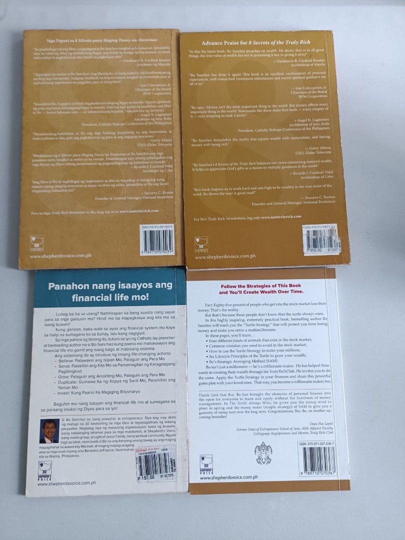 Bo Sanchez books. Bundled take all (Category: Religion Books) located in Manila. Submitted by ilovesupersale (Listing ID 1461122838, Image 2). Description: take all fixed rate 300 pesos fixed freebies freebies freebies gcash payment scheduled pickup.